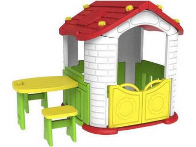 Домик для детей со столиком и стульчиками со столиком и 2 стульчиками